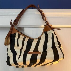 Dooney & Bourke Black and Cream Zebra Shoulder Bag